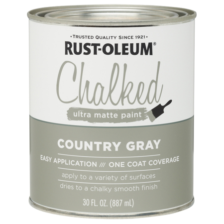 Rust-Oleum Interior Paint, Matte, Gray Chalked, 1 qt 285141
